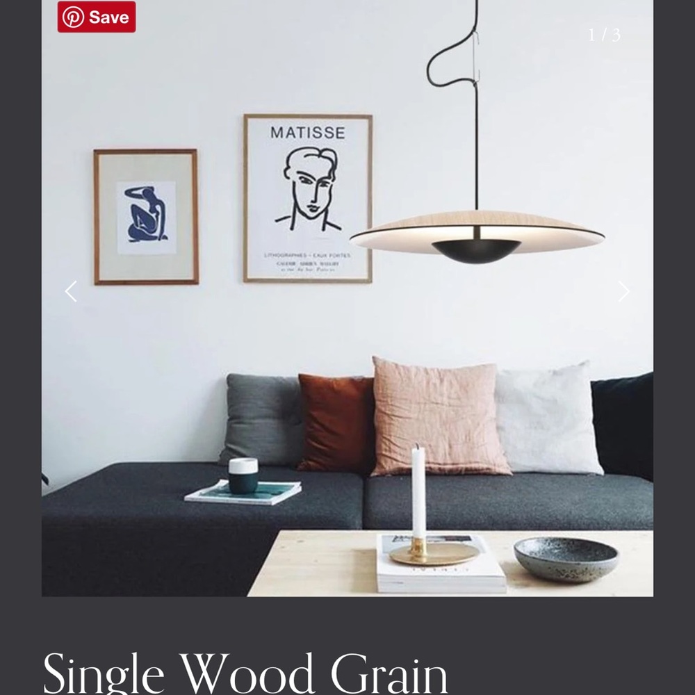 Modern Pendant Light with Wood Grain Finish